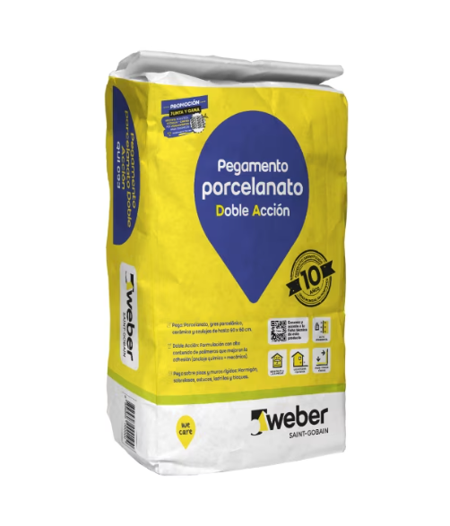 Adhesivo porcelanato polvo DA 25 kg